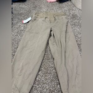 🍌Tan High-Waisted maternity Pants